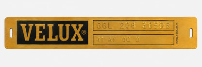 Schließblech für VELUX GGL GGU GPL – goldenes Typenschild 1991–2000