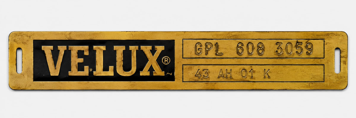 Schließblech für VELUX GGL GGU GPL – goldenes Typenschild 1991–2000