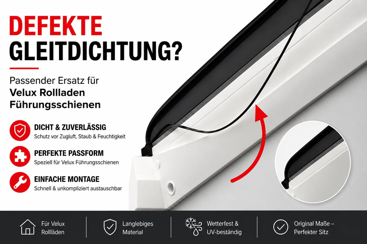 Gleitdichtung für VELUX Rollladen-Führungsschiene SCL SSL SML ab 2000